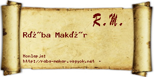 Rába Makár névjegykártya